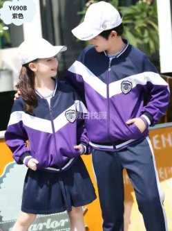 學(xué)生校服春秋款 Y系紫色 校服廠家直銷 現(xiàn)貨